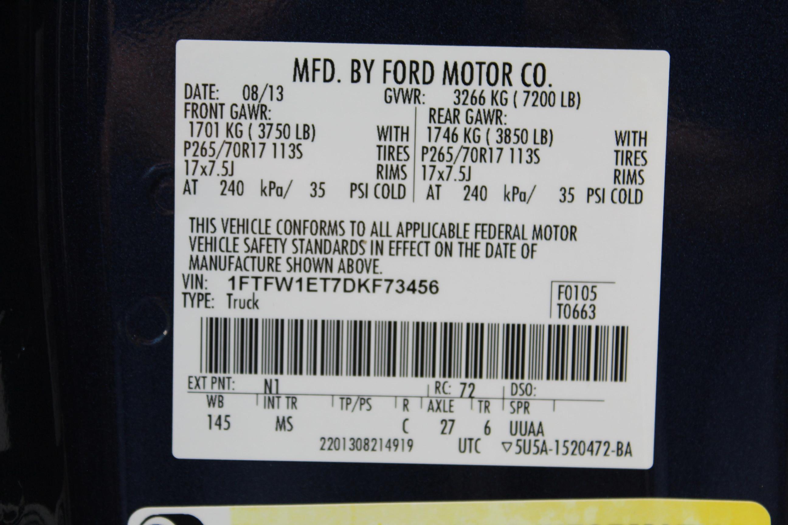 Photo 9 VIN: 1FTFW1ET7DKF73456 - FORD F150 SUPER 