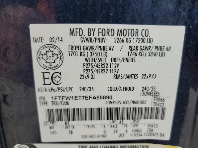 Photo 11 VIN: 1FTFW1ET7EFA95890 - FORD F150 SUPER 