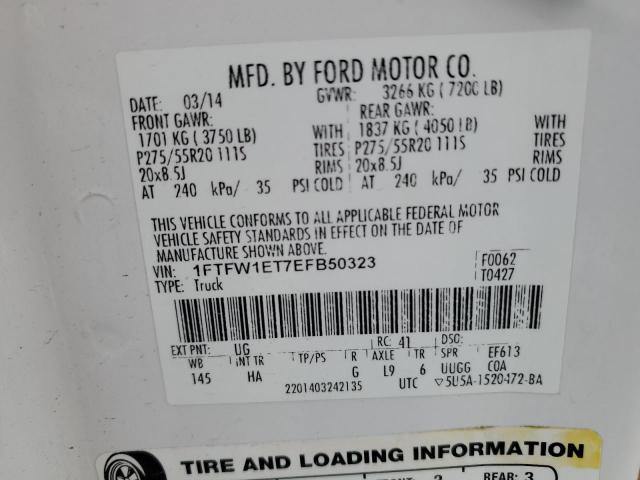 Photo 11 VIN: 1FTFW1ET7EFB50323 - FORD F-150 