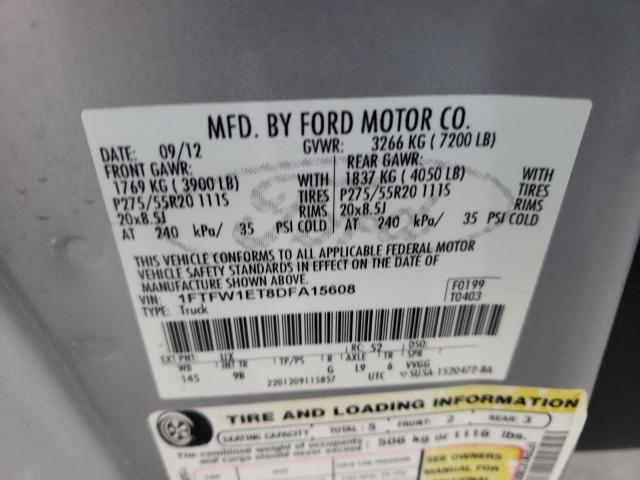 Photo 9 VIN: 1FTFW1ET8DFA15608 - FORD F150 SUPER 