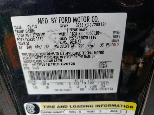 Photo 11 VIN: 1FTFW1ET8DFB26126 - FORD F150 SUPER 