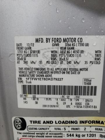 Photo 11 VIN: 1FTFW1ET8DKD79227 - FORD F150 SUPER 