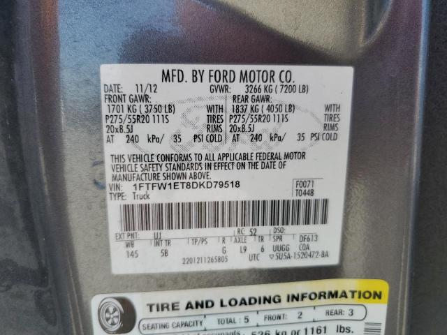 Photo 11 VIN: 1FTFW1ET8DKD79518 - FORD F150 SUPER 