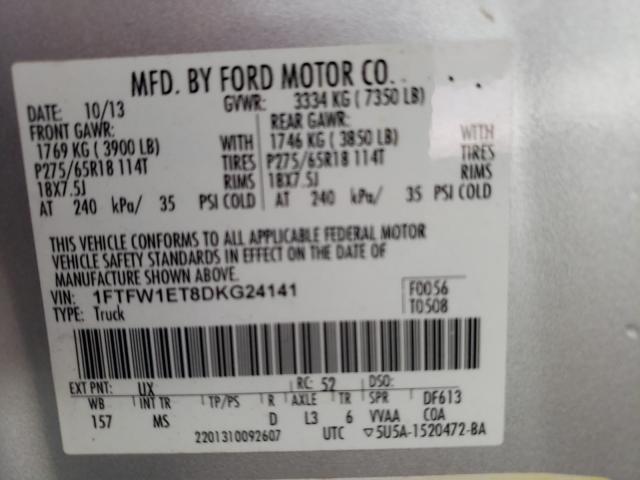 Photo 9 VIN: 1FTFW1ET8DKG24141 - FORD F150 SUPER 