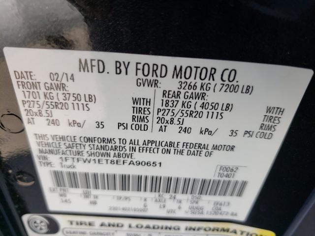 Photo 9 VIN: 1FTFW1ET8EFA90651 - FORD F150 SUPER 