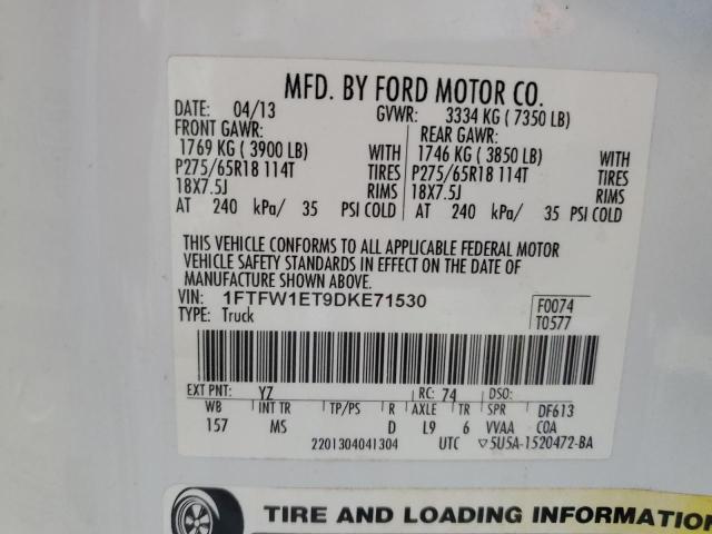 Photo 11 VIN: 1FTFW1ET9DKE71530 - FORD F150 SUPER 