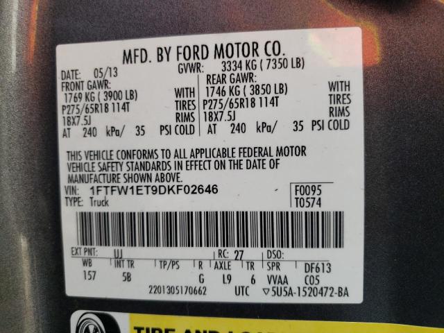 Photo 11 VIN: 1FTFW1ET9DKF02646 - FORD F150 SUPER 