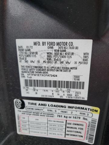 Photo 11 VIN: 1FTFW1ETXCFA72424 - FORD F150 SUPER 