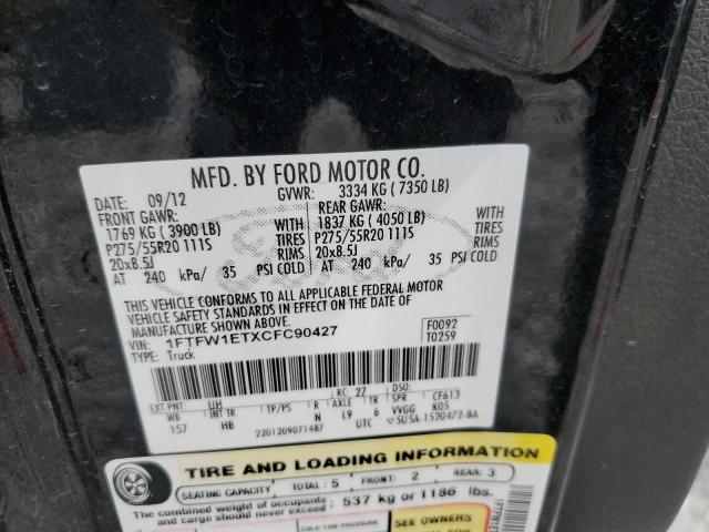 Photo 12 VIN: 1FTFW1ETXCFC90427 - FORD F150 SUPER 