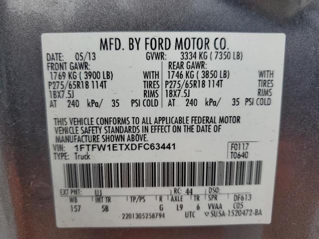 Photo 11 VIN: 1FTFW1ETXDFC63441 - FORD F150 SUPER 