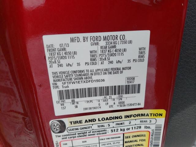 Photo 11 VIN: 1FTFW1ETXDFD15036 - FORD F150 SUPER 