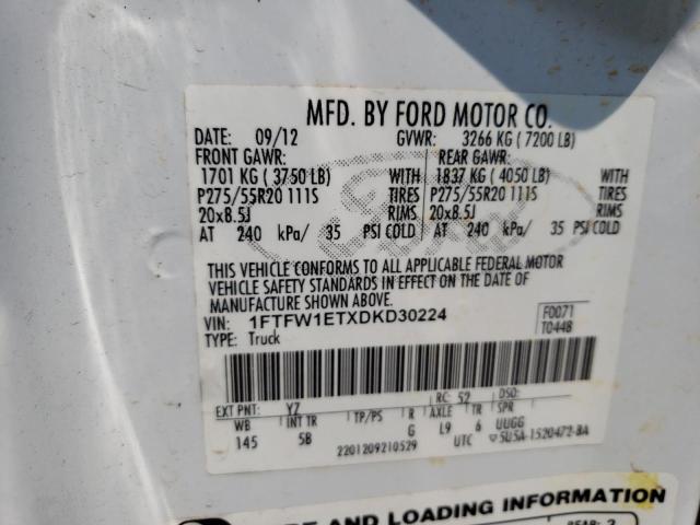 Photo 11 VIN: 1FTFW1ETXDKD30224 - FORD F150 SUPER 