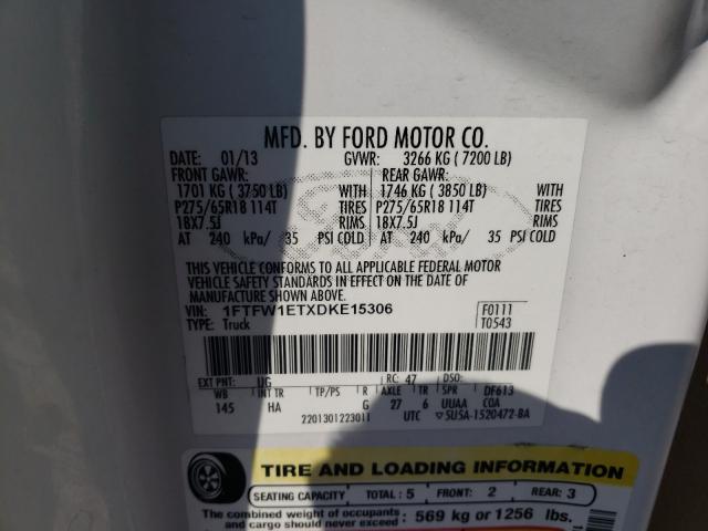 Photo 9 VIN: 1FTFW1ETXDKE15306 - FORD F150 SUPER 