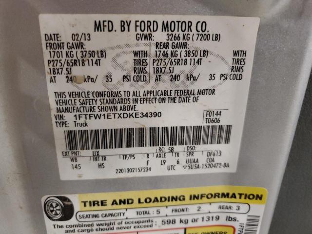 Photo 11 VIN: 1FTFW1ETXDKE34390 - FORD F150 SUPER 