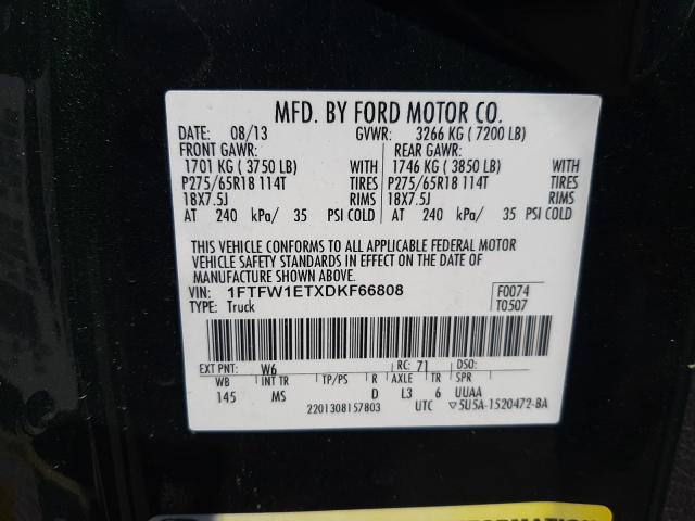 Photo 9 VIN: 1FTFW1ETXDKF66808 - FORD F150 SUPER 