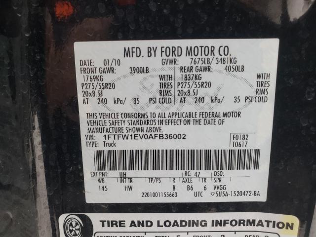 Photo 9 VIN: 1FTFW1EV0AFB36002 - FORD F150 SUPER 