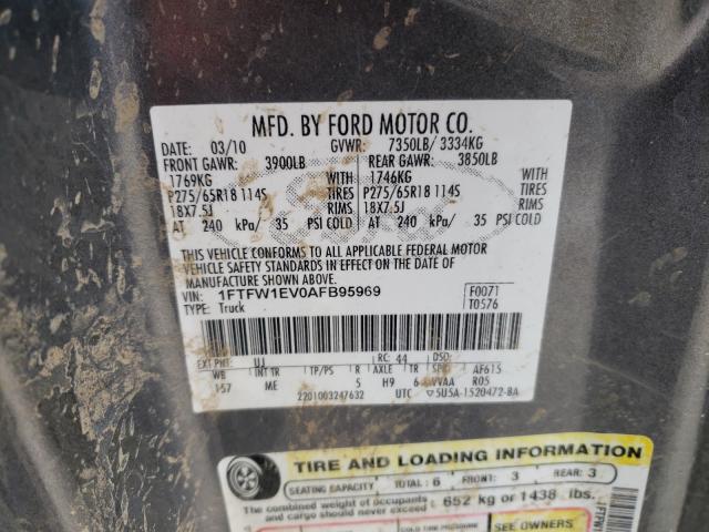 Photo 9 VIN: 1FTFW1EV0AFB95969 - FORD F150 SUPER 