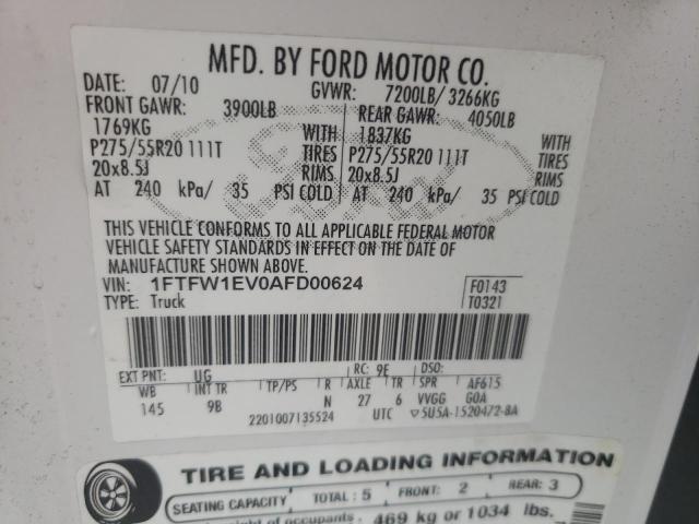 Photo 11 VIN: 1FTFW1EV0AFD00624 - FORD F150 SUPER 