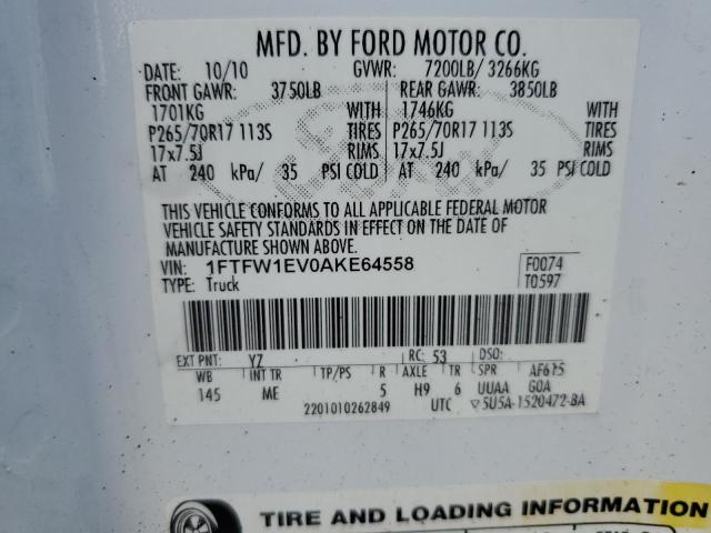 Photo 11 VIN: 1FTFW1EV0AKE64558 - FORD F-150 