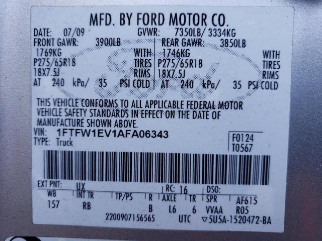 Photo 11 VIN: 1FTFW1EV1AFA06343 - FORD F-150 