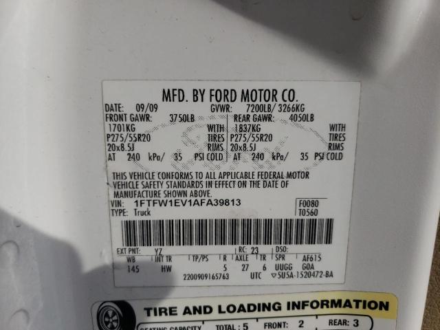 Photo 9 VIN: 1FTFW1EV1AFA39813 - FORD F150 SUPER 