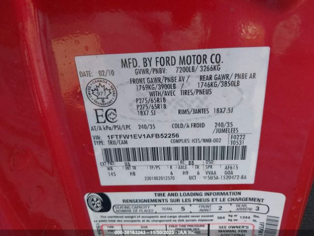 Photo 8 VIN: 1FTFW1EV1AFB52256 - FORD F-150 