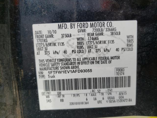 Photo 9 VIN: 1FTFW1EV1AFD93055 - FORD F150 SUPER 