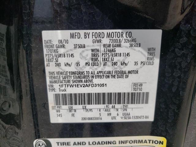 Photo 9 VIN: 1FTFW1EV2AFD31051 - FORD F150 SUPER 