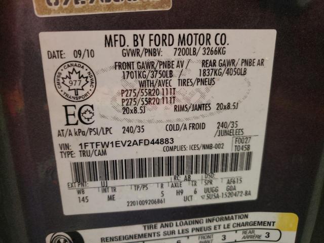 Photo 9 VIN: 1FTFW1EV2AFD44883 - FORD F150 SUPER 