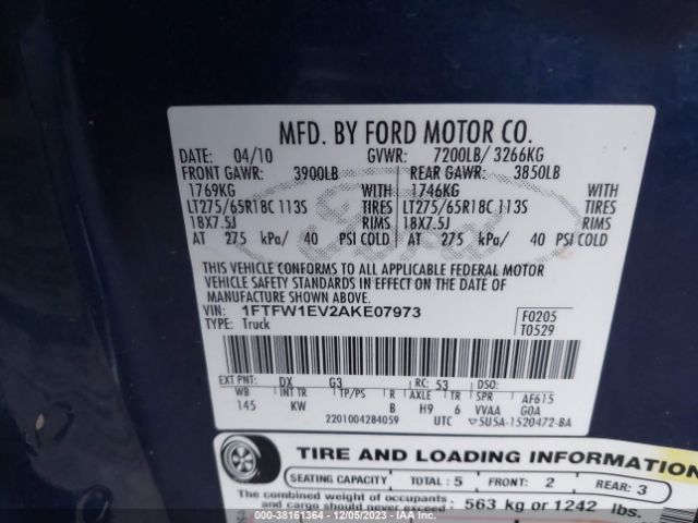 Photo 8 VIN: 1FTFW1EV2AKE07973 - FORD F-150 