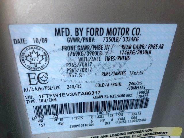 Photo 8 VIN: 1FTFW1EV3AFA66317 - FORD F150 SUPER 