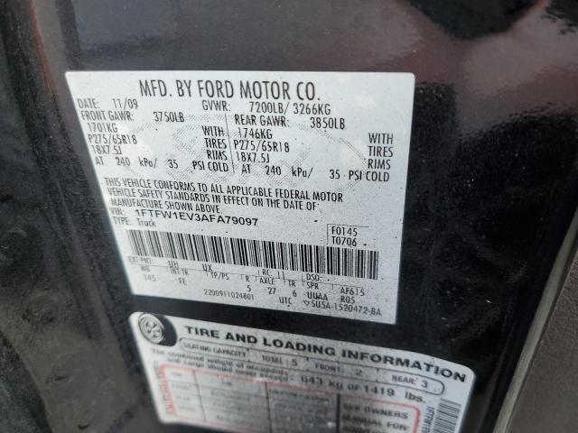 Photo 9 VIN: 1FTFW1EV3AFA79097 - FORD F150 SUPER 