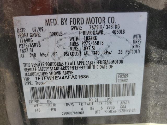 Photo 12 VIN: 1FTFW1EV4AFA01685 - FORD F150 SUPER 