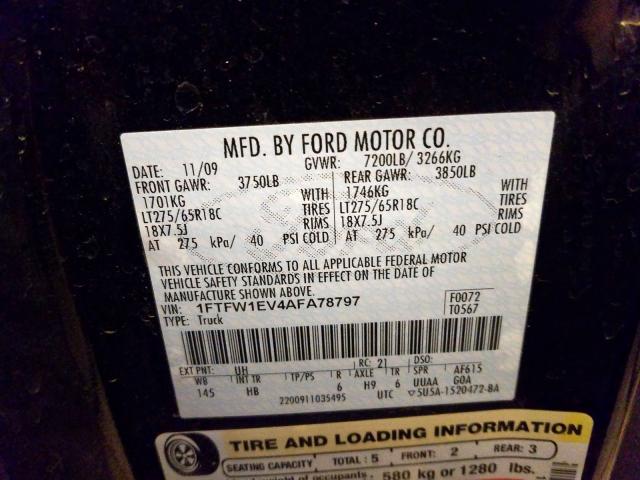 Photo 9 VIN: 1FTFW1EV4AFA78797 - FORD F150 SUPER 