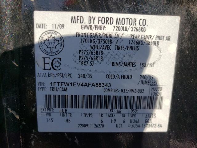 Photo 9 VIN: 1FTFW1EV4AFA88343 - FORD F150 SUPER 