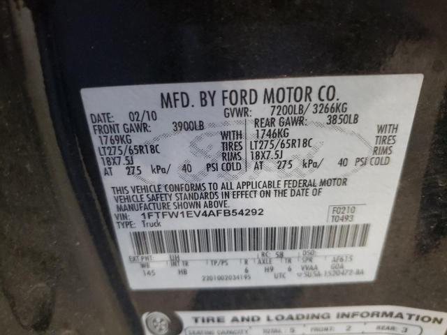 Photo 9 VIN: 1FTFW1EV4AFB54292 - FORD F150 SUPER 