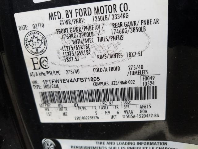 Photo 9 VIN: 1FTFW1EV4AFB71805 - FORD F150 SUPER 