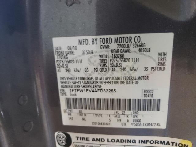 Photo 11 VIN: 1FTFW1EV4AFD32265 - FORD F150 SUPER 