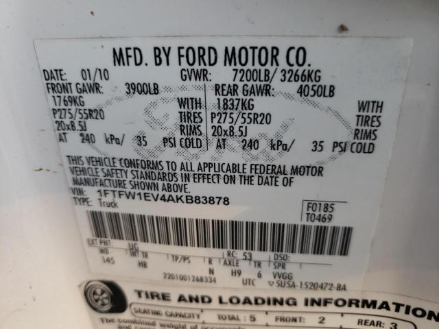 Photo 9 VIN: 1FTFW1EV4AKB83878 - FORD F150 SUPER 