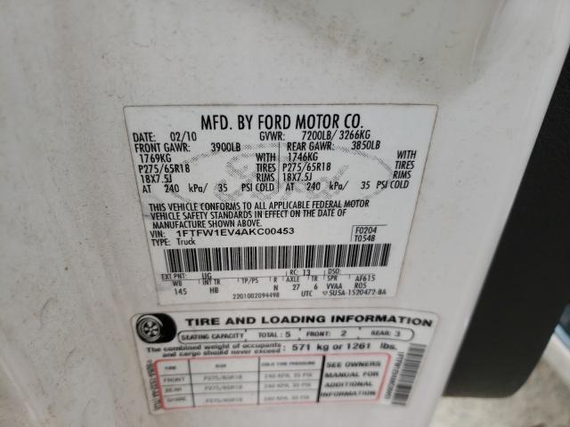 Photo 9 VIN: 1FTFW1EV4AKC00453 - FORD F150 SUPER 