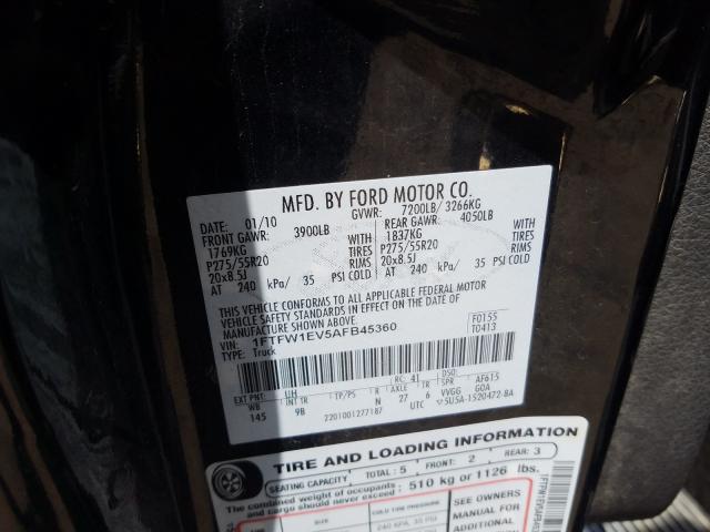 Photo 9 VIN: 1FTFW1EV5AFB45360 - FORD F150 SUPER 