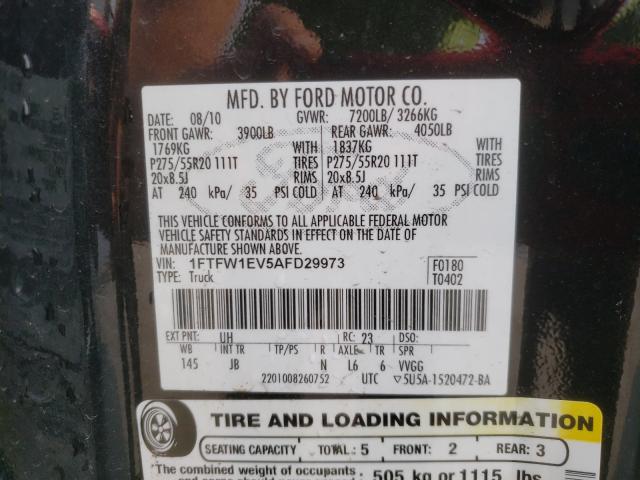 Photo 9 VIN: 1FTFW1EV5AFD29973 - FORD F150 SUPER 