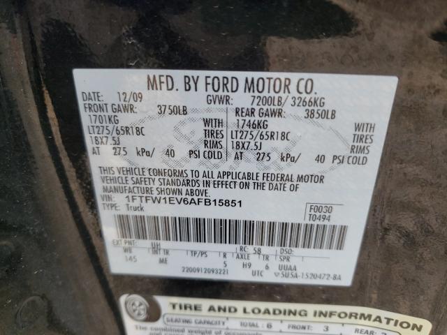 Photo 9 VIN: 1FTFW1EV6AFB15851 - FORD F150 SUPER 