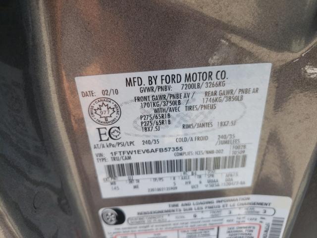 Photo 9 VIN: 1FTFW1EV6AFB57355 - FORD F150 SUPER 