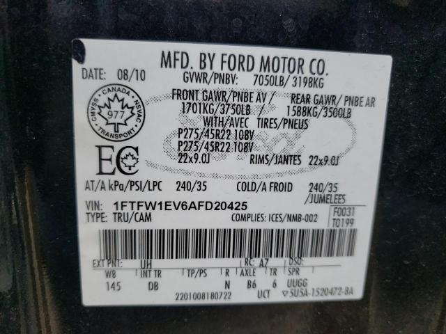 Photo 12 VIN: 1FTFW1EV6AFD20425 - FORD F150 SUPER 