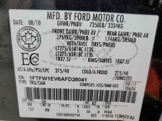 Photo 11 VIN: 1FTFW1EV6AFD28041 - FORD F150 SUPER 