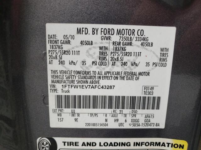 Photo 9 VIN: 1FTFW1EV7AFC43287 - FORD F150 SUPER 