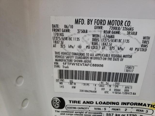 Photo 9 VIN: 1FTFW1EV7AFC88956 - FORD F150 SUPER 