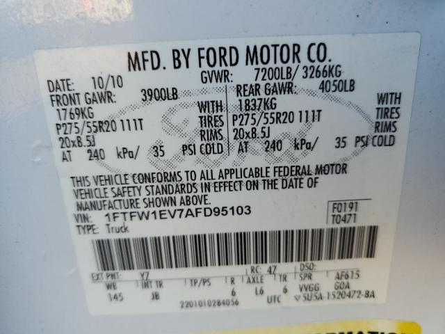 Photo 11 VIN: 1FTFW1EV7AFD95103 - FORD F150 SUPER 