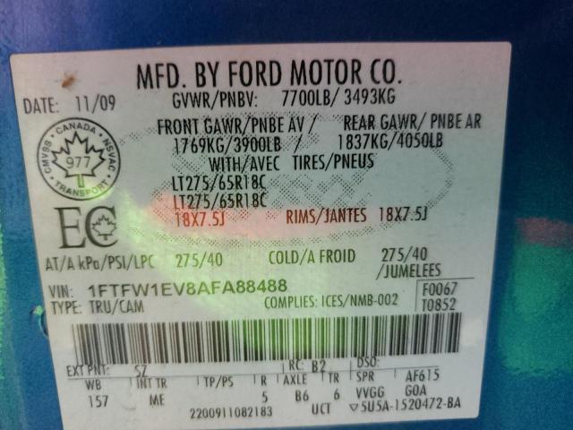 Photo 9 VIN: 1FTFW1EV8AFA88488 - FORD F150 SUPER 